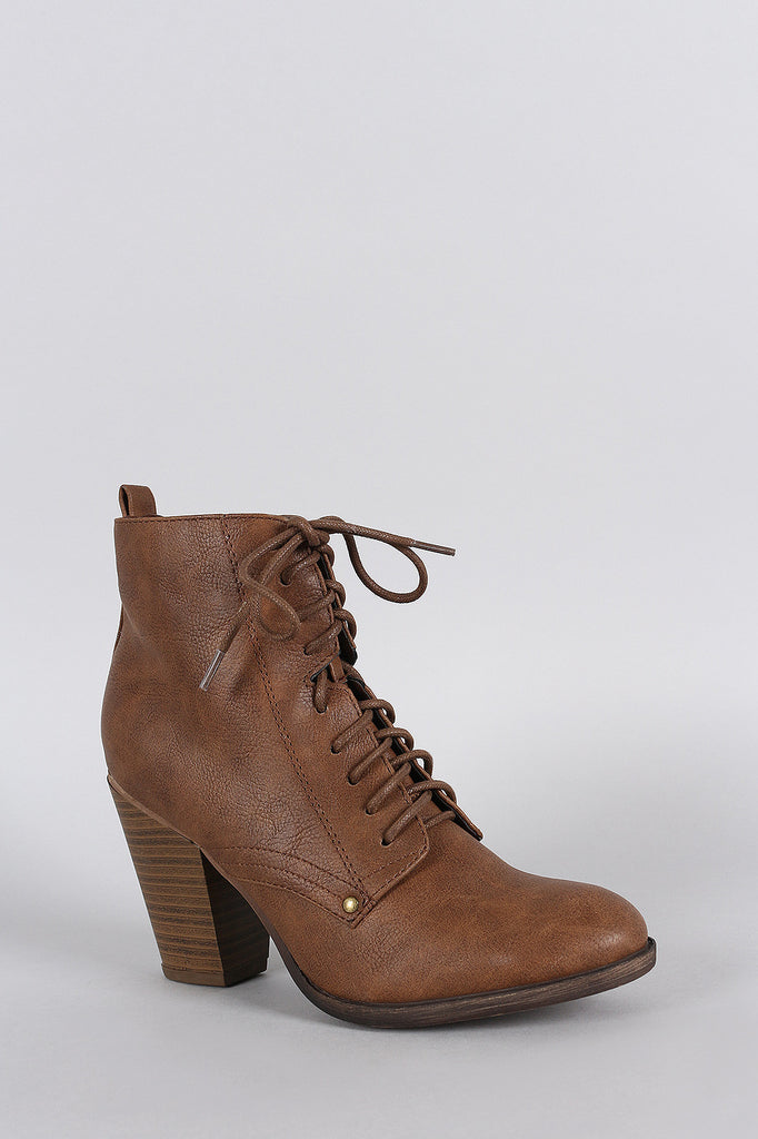 Breckelle Combat Stacked Bootie