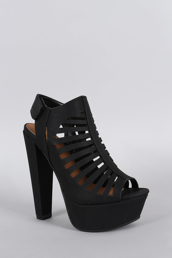 Strappy Cutout Slingback Mule Heel