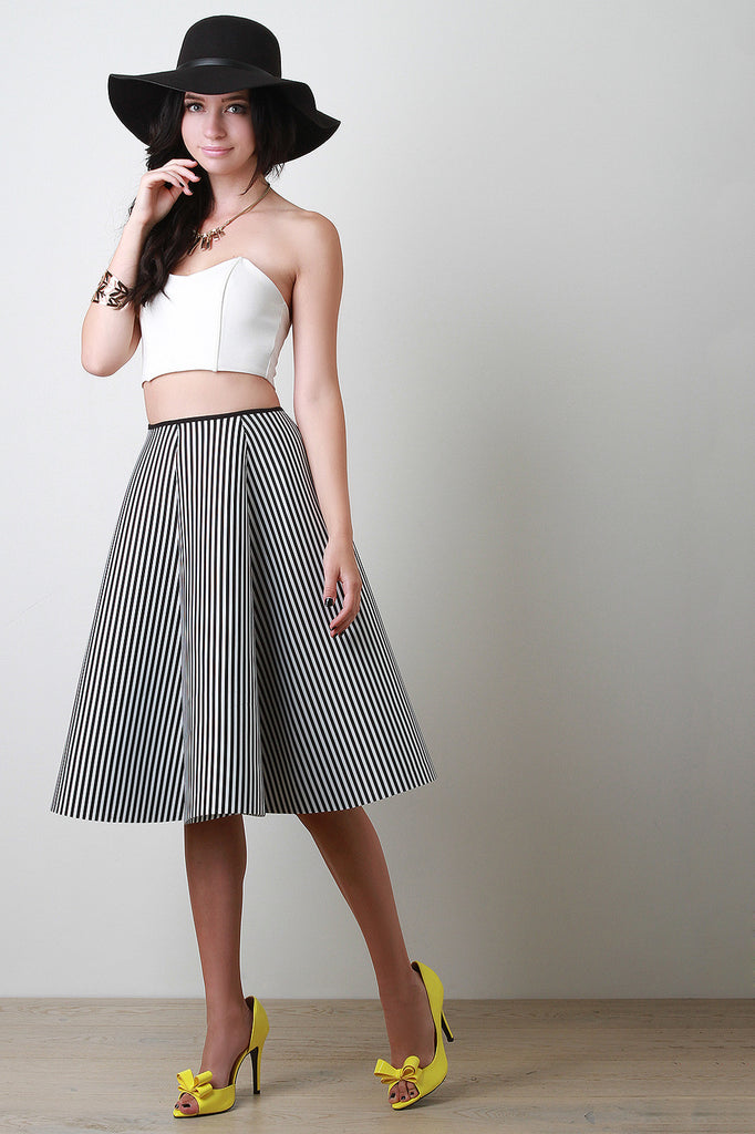 Scuba Knit Striped Circle Skirt