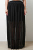 Goddess Semi-Sheer Mesh Overlay Maxi Skirt