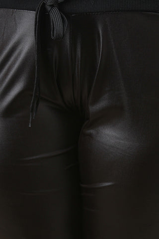 Plus Sizes Vegan Leather Jogger Pants