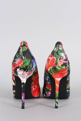 Liliana Multicolor Floral Pointy Toe Stiletto Pump