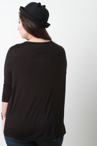 Dropped Shoulder Long Sleeve Top