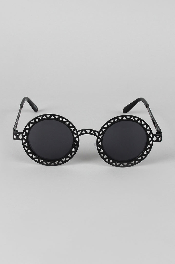 Lattice Round Eye Sunglasses