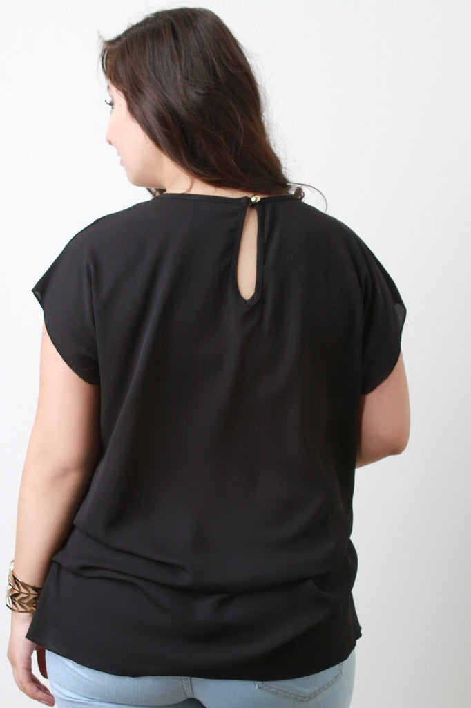 Side Pleat Boxy Top