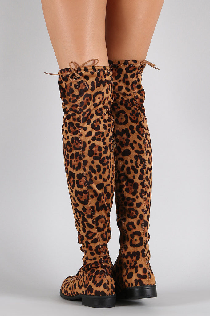 Leopard print 2025 knee high boots