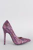 Glitter Pointy Toe Single Sole Stiletto Pump