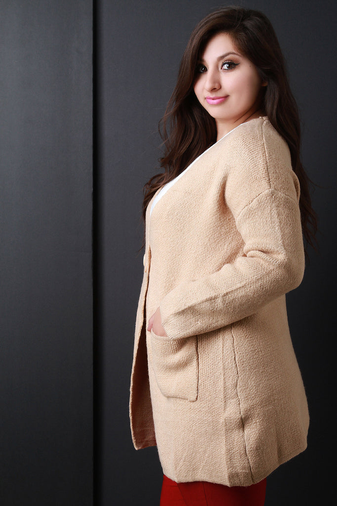 Thick Knit Two Button Coat