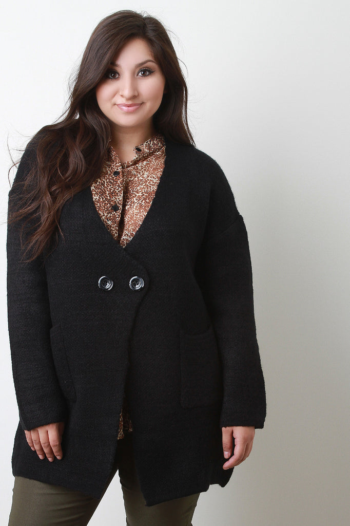 Thick Knit Two Button Coat