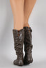 Bamboo Buckled Riding Knee High Boots