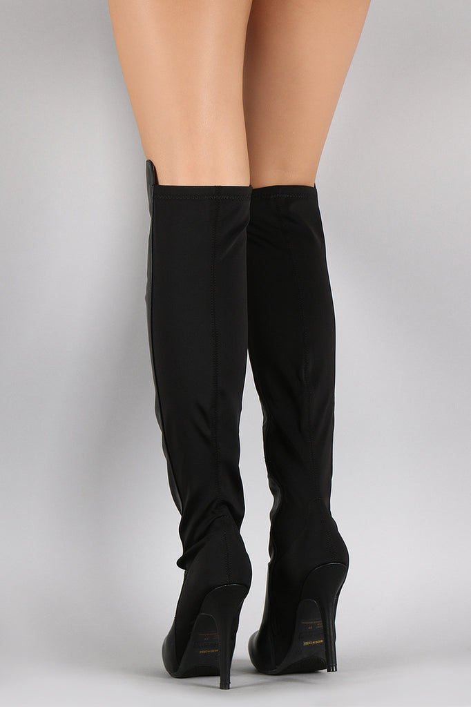 Dollhouse Lycra Panel Stiletto Over-The-Knee Boots