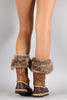 Bamboo Faux Fur Cuff Lace Up Duck Boots