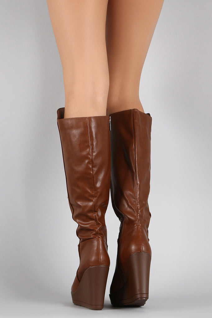 Breckelle Panel High Shaft Wedge Boots