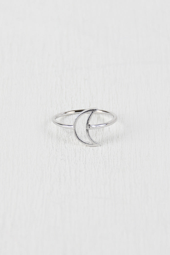 Cutout Crescent Moon Ring