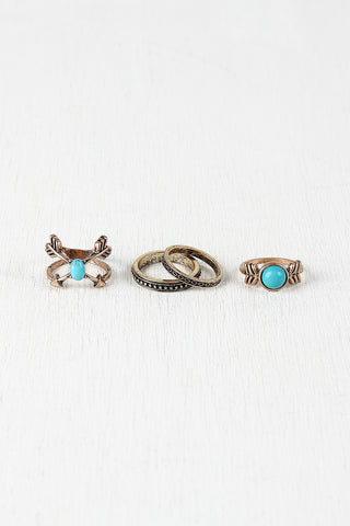 Crossed Arrows Ring Set