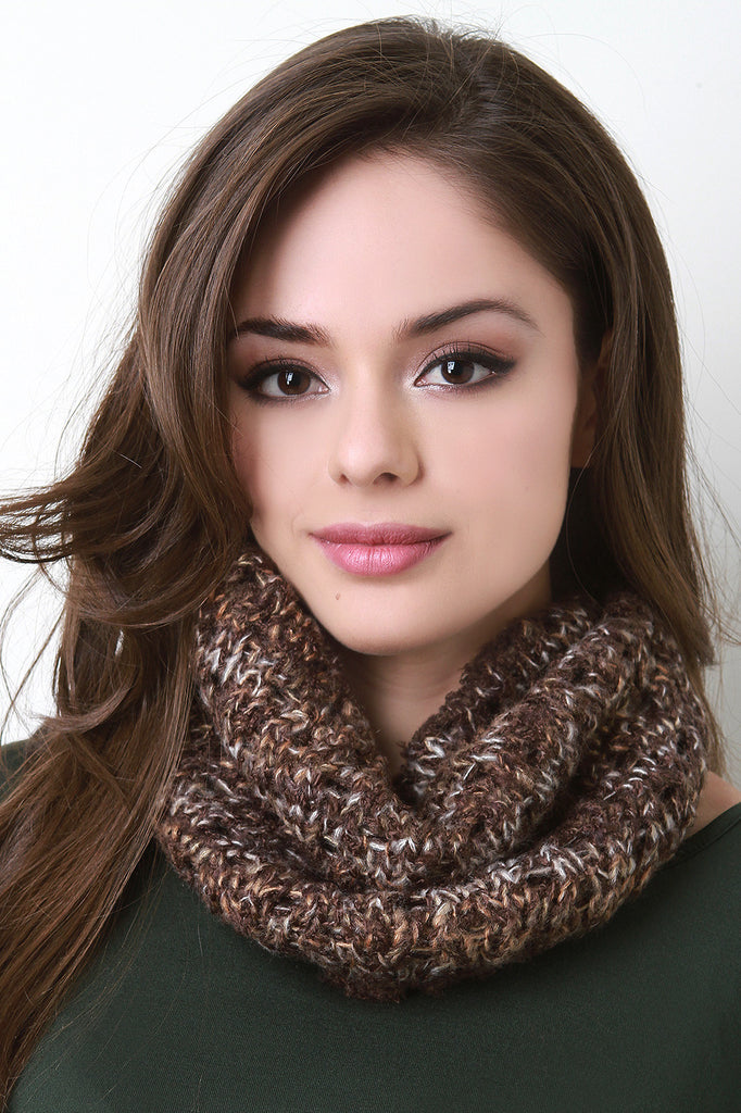 Marled Infinity Knit Scarf