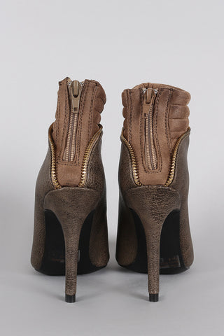 Wild Diva Lounge Pointy Toe Zipper Edge Stiletto Booties