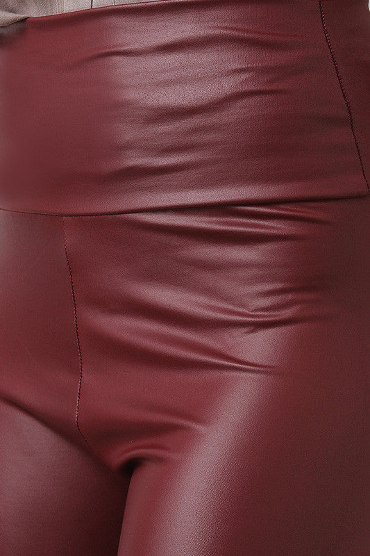 High Waist Vegan Leather Leggings