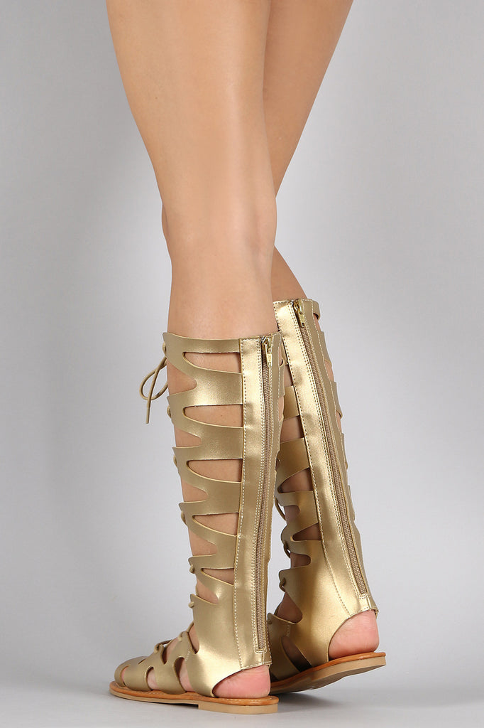 Strappy Lace Up Gladiator Flat Sandal