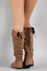 Rear Lace Up Slouchy Flat Boots