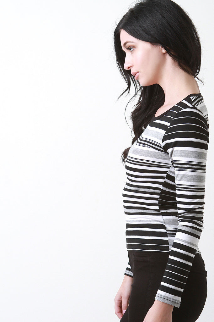 Horizontal Stripe Long Sleeve Top