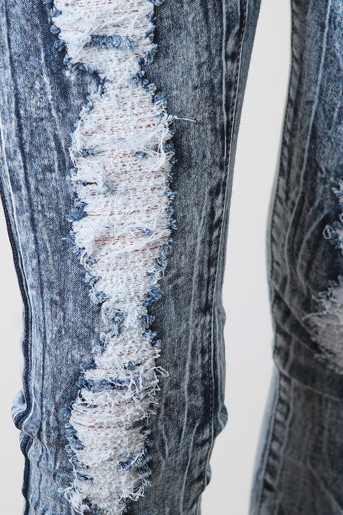 Frontrunner Acid Wash Distressed Denim Skinny Jeans