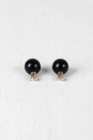 Crystal Stud And Ball Double Sided Earrings