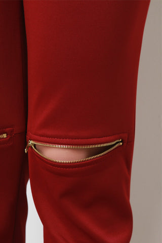 Zipper Pocket Jersey Knit Jogger Pants