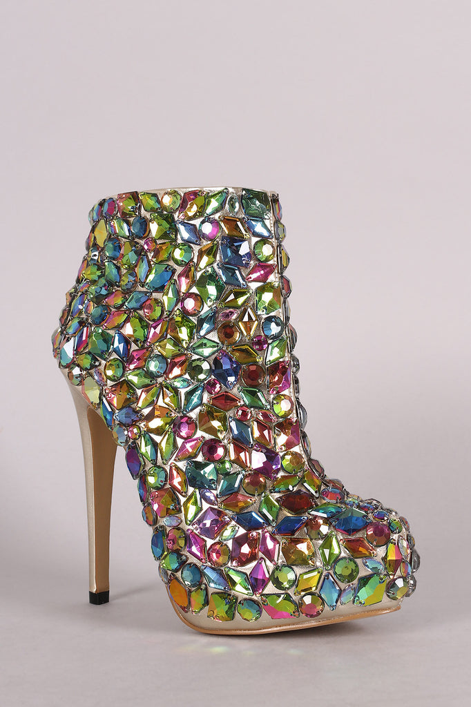 Privileged Gemstone Hidden Platform Stiletto Booties