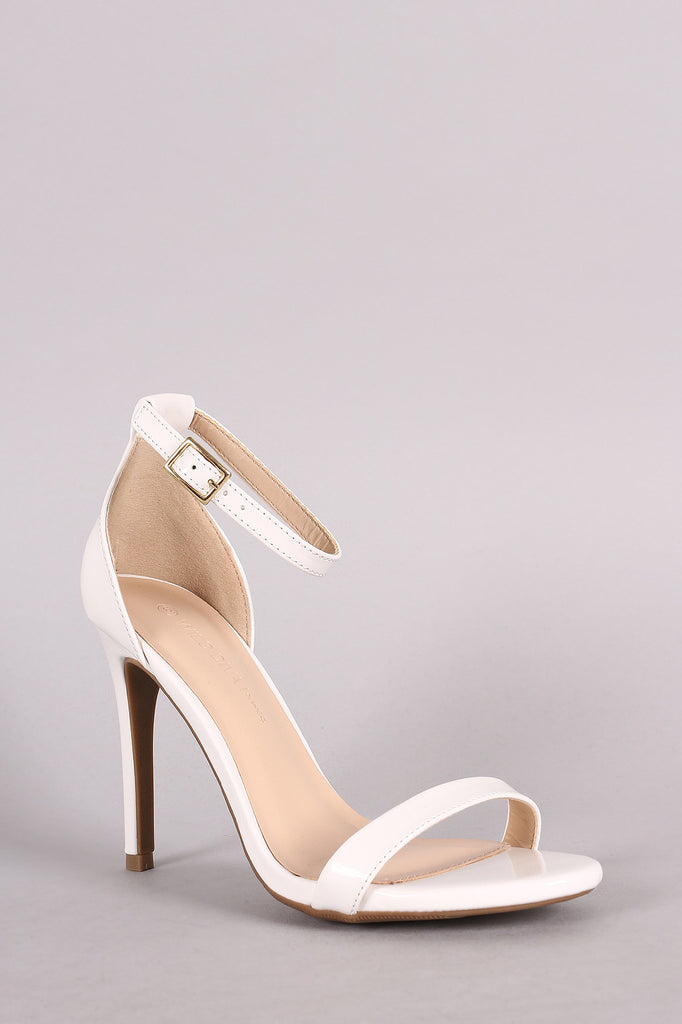 Wild Diva Lounge Patent Ankle Strap Open Toe Heel