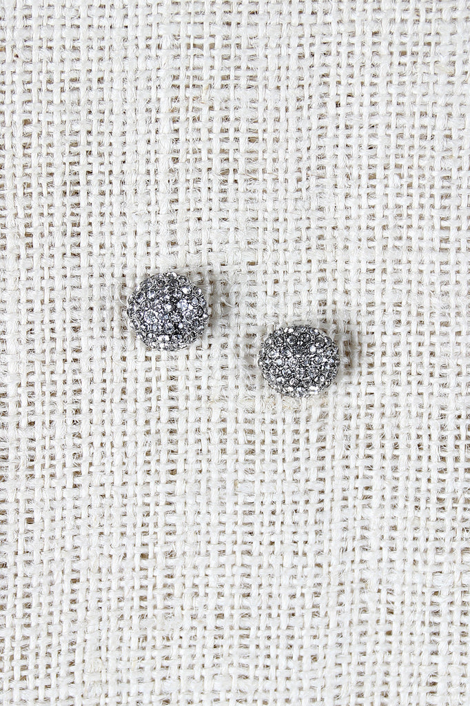 Rhinestone Encrusted Dome Stud Earrings