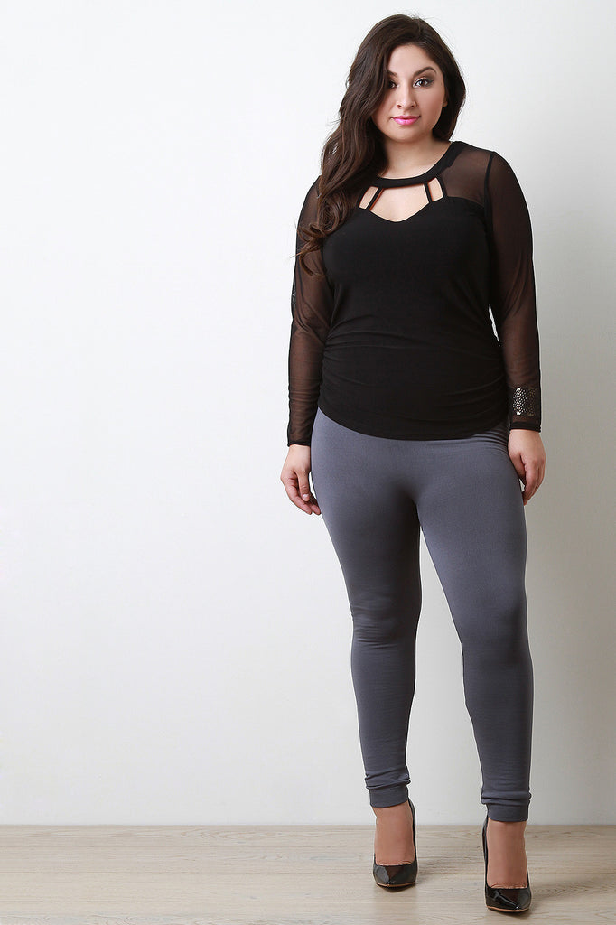 Cutout And Mesh Yoke Top