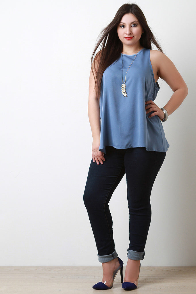 Silky Sleeveless Trapeze Top