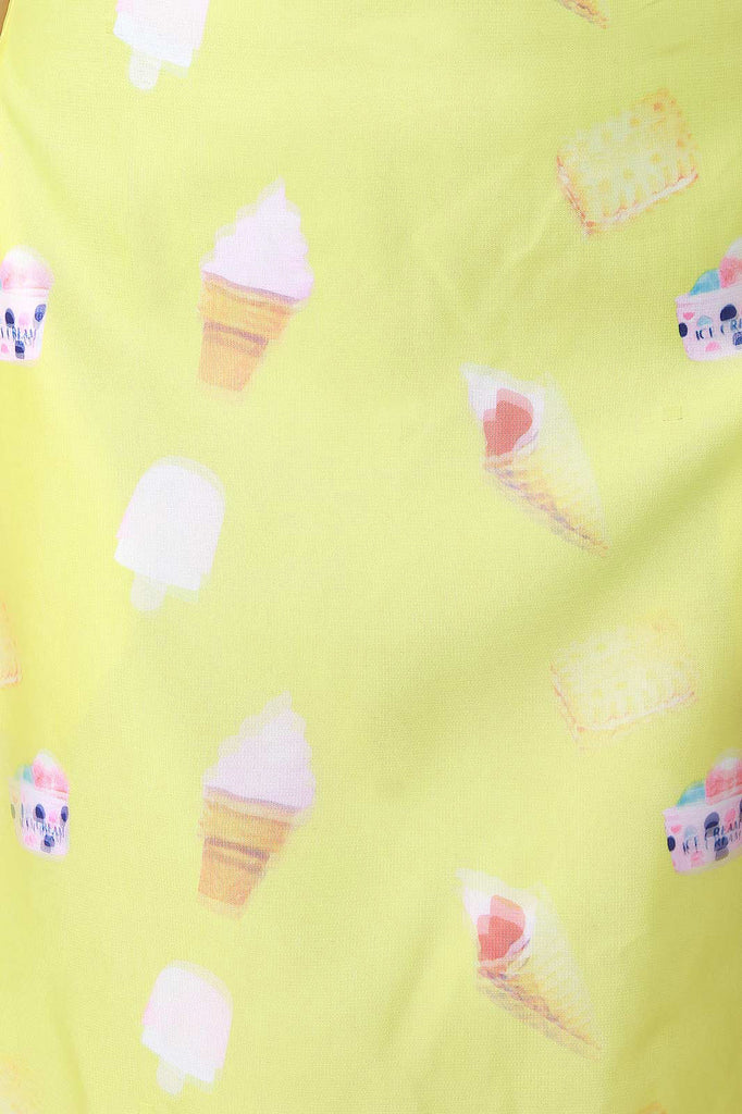 Ice Cream Treat Print A-Line Midi Skirt