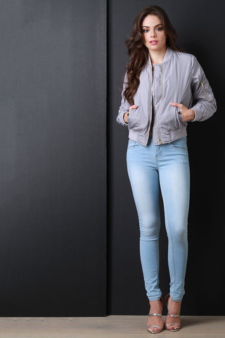 Puff Bomber Zipper Jacket