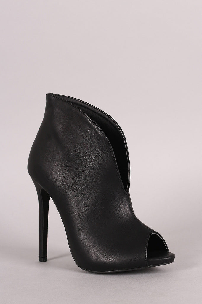 Liliana V-Slit Peep Toe Stiletto Booties