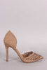 Breckelle Perforated Pointy Toe Dorsay Pump