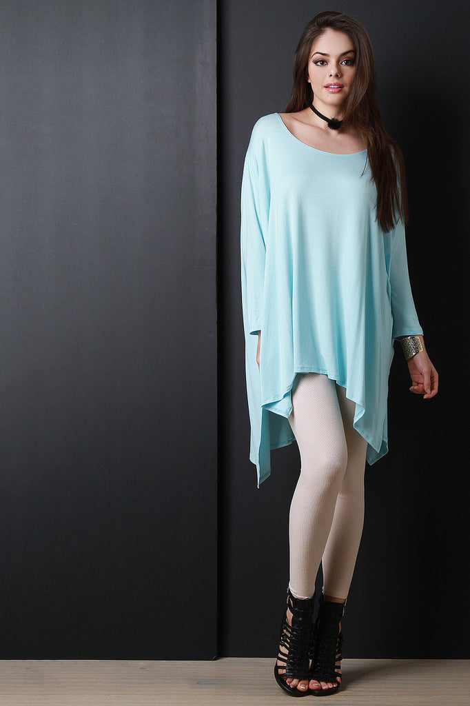 Dolman Sleeves Oversized Slit Top