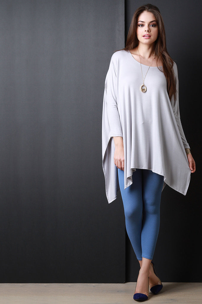 Dolman Sleeves Oversized Slit Top