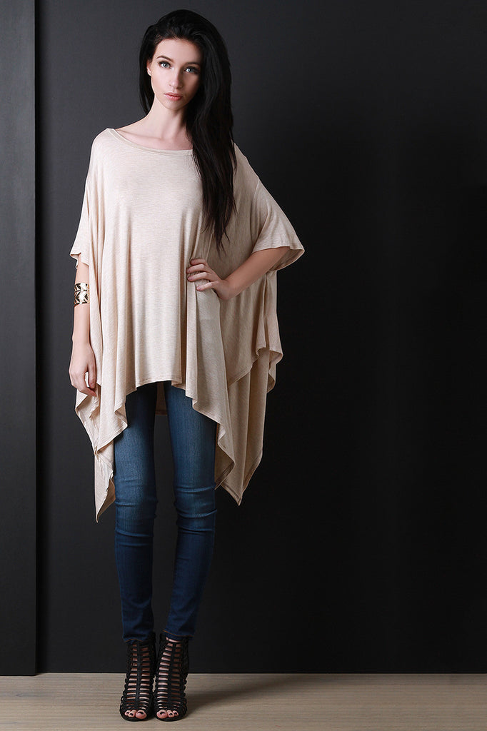 Dolman Sleeves Oversized Slit Top