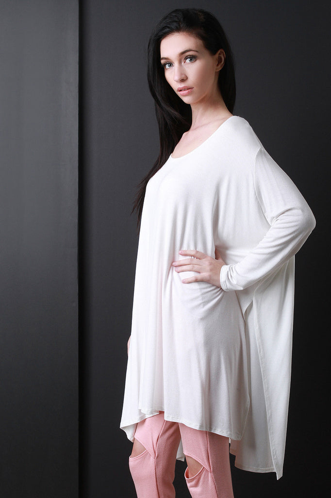 Dolman Sleeves Oversized Slit Top