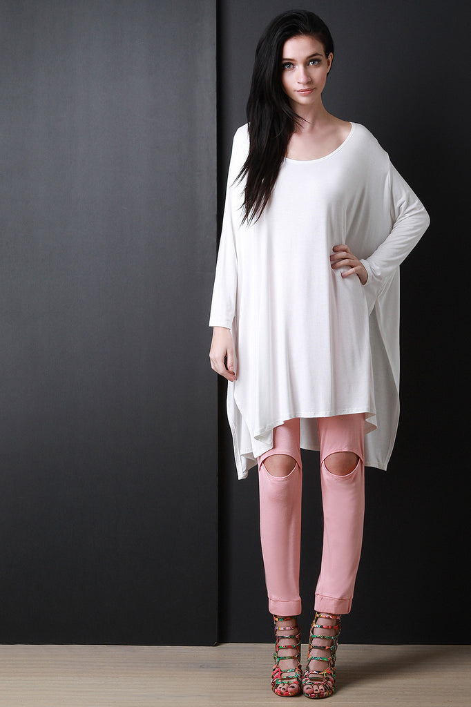 Dolman Sleeves Oversized Slit Top