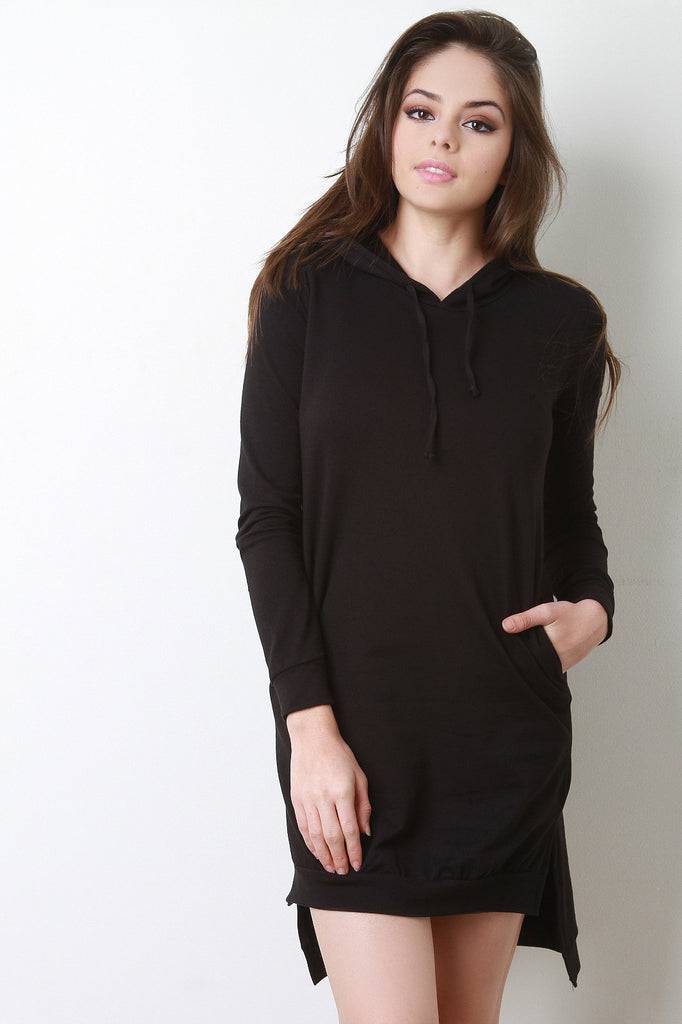 Hooded Sweater Pocket Dress