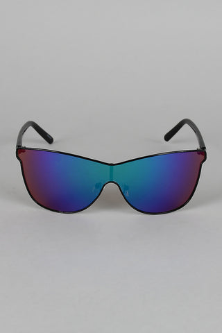 Sport Silhouette Wire Rimmed Sunglasses