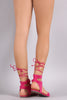 Breckelle Cutouts Ankle Cuff Pointy Toe Flat