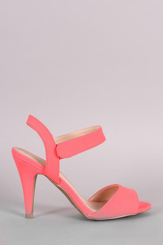 Qupid Ankle Strap Open Toe Heel