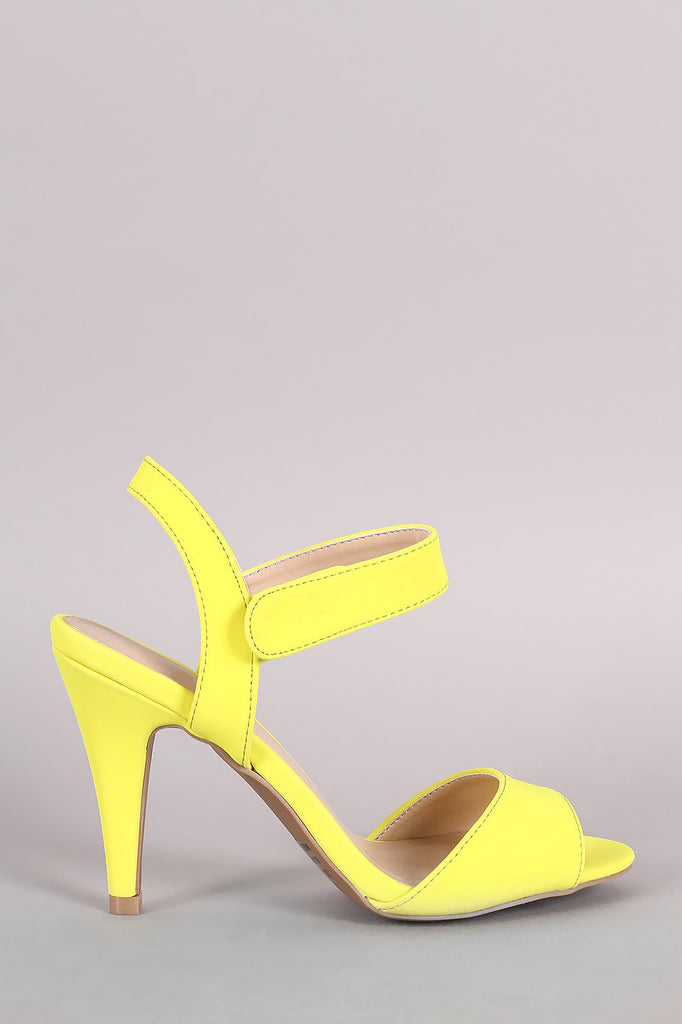 Qupid Ankle Strap Open Toe Heel