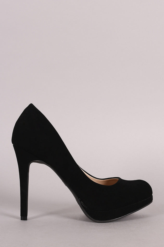 Anne Michelle Nubuck Almond Toe Pump