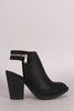 Soda Zipper Trim Chunky Heel Booties