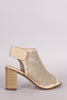 City Classified Perforated Peep Toe Chunky Heel